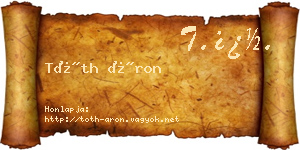 Tóth Áron névjegykártya